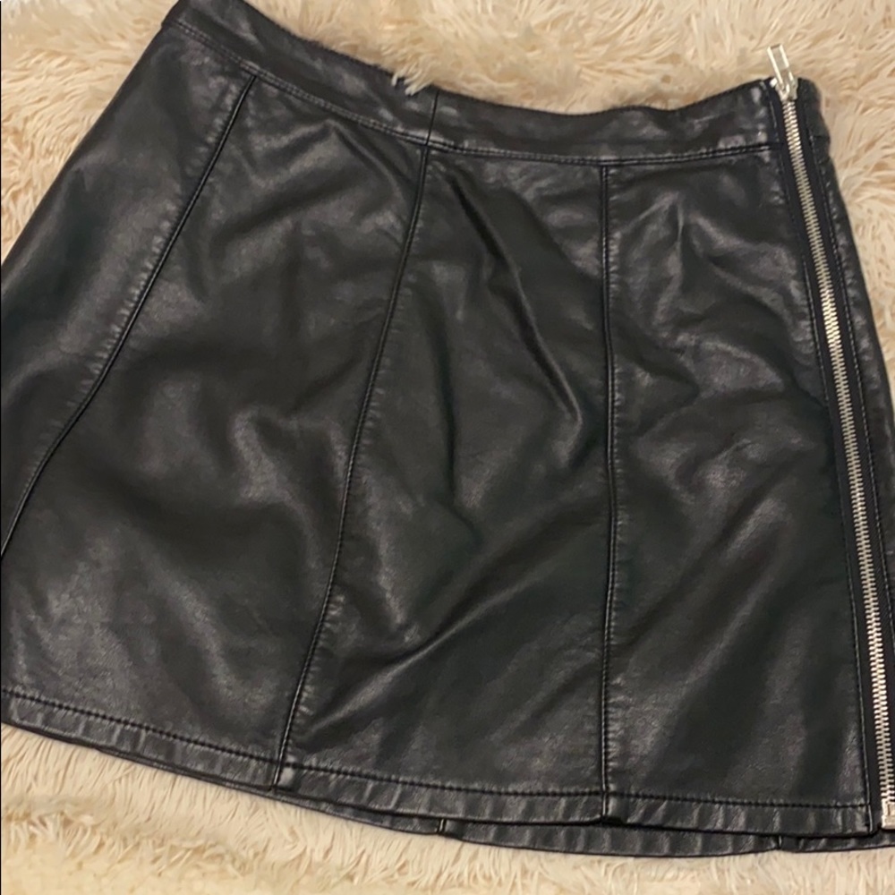 Black leather skirt